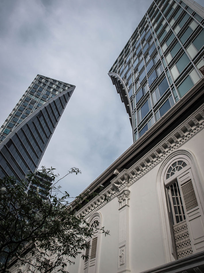 singapore cbd buildings tripod