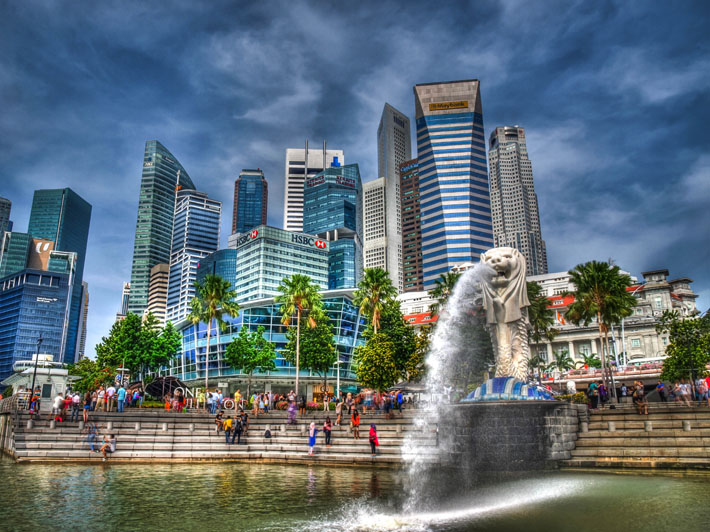 singapore lion hdr photograph