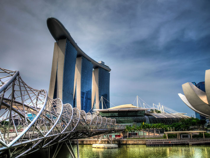 singapore marina bay sands helix bridge hdr