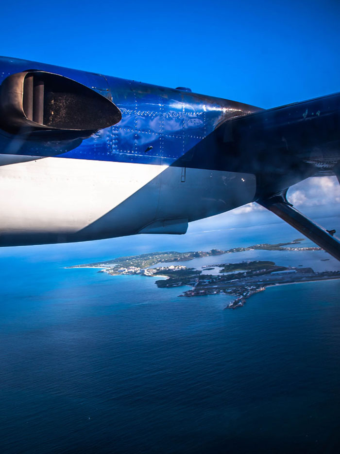 st maarten seen from plane