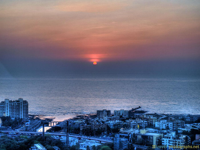 sunset mumbai india
